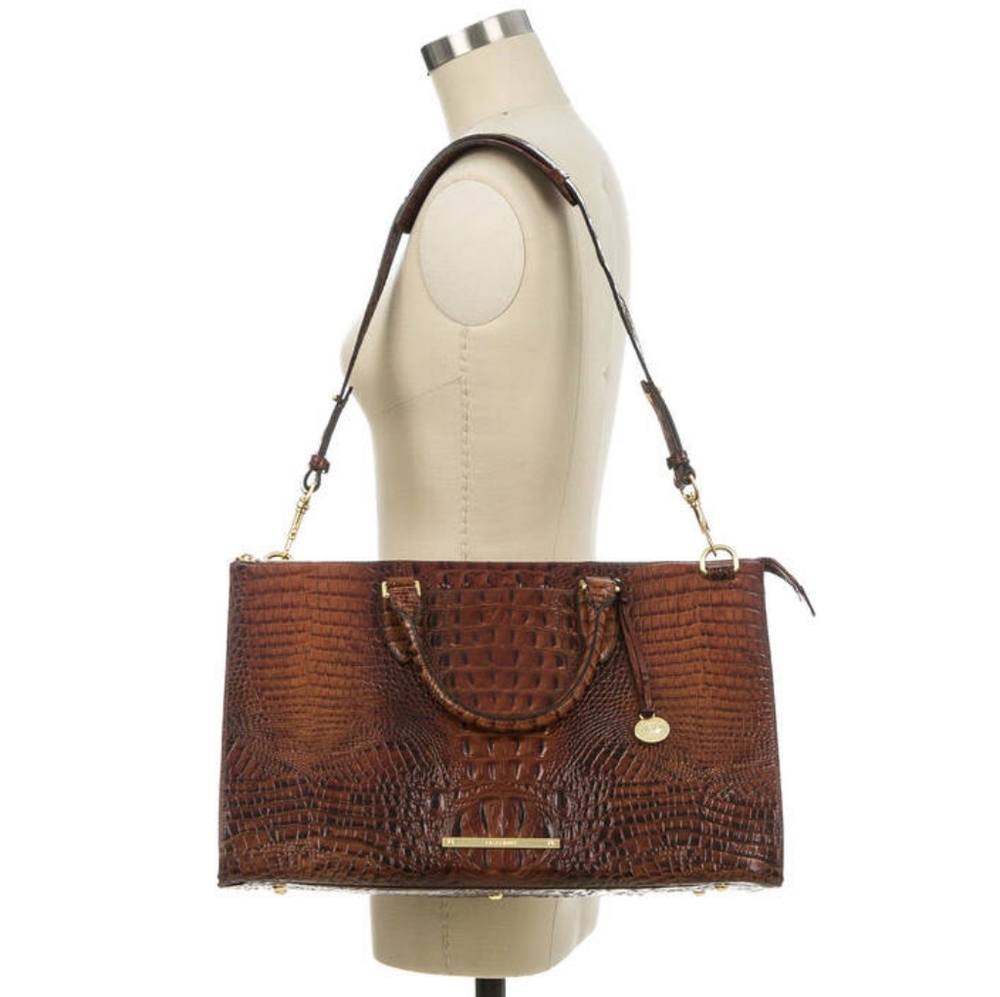 BRAHMIN THE ANYWHERE WEEKENDER BAG PECAN MELBOURNE OVERNIGHTER TRAVEL BAG
